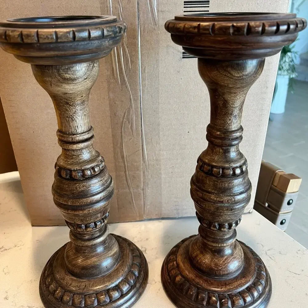 Pillar Candle Holder Pair